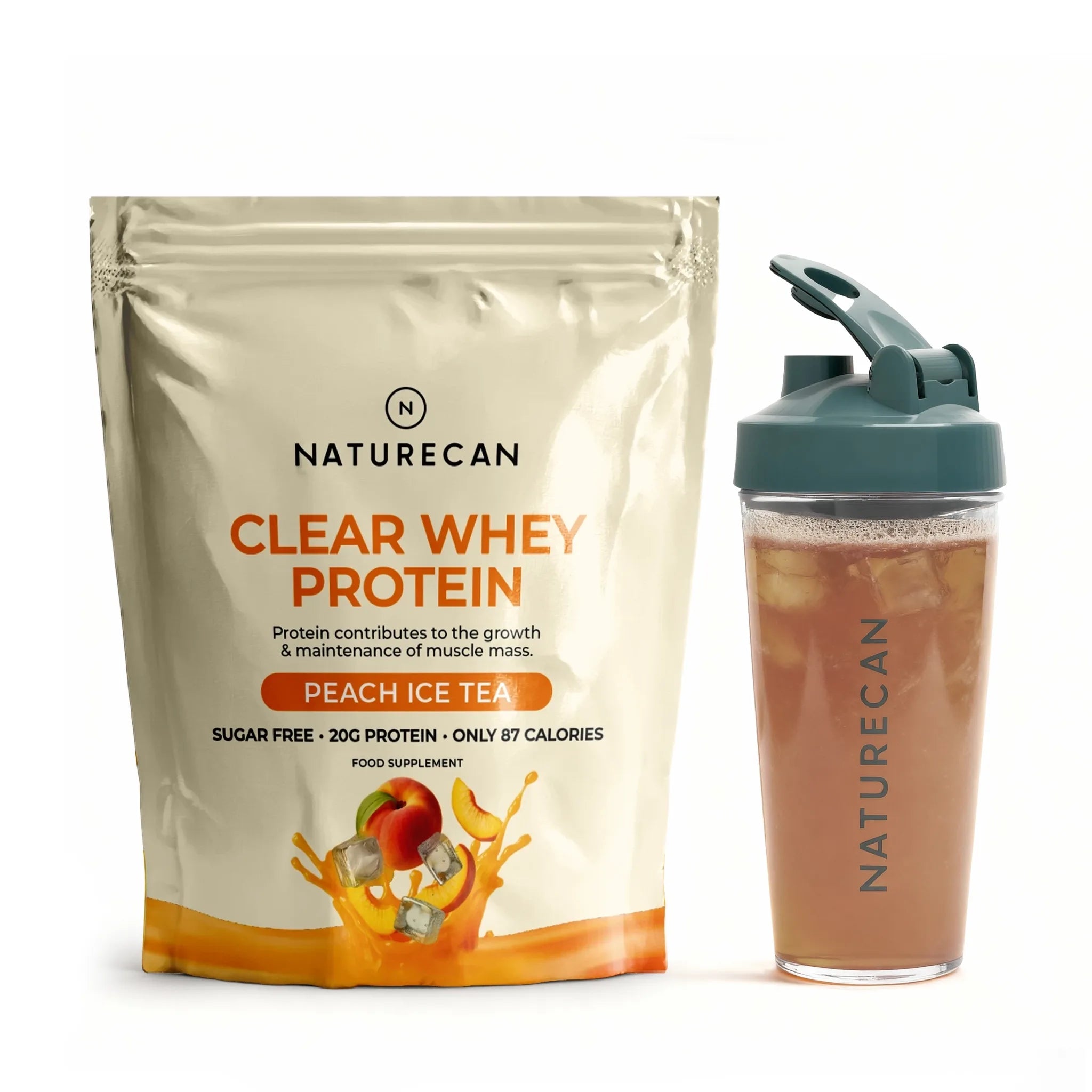 Isolat de whey aux fruits peche