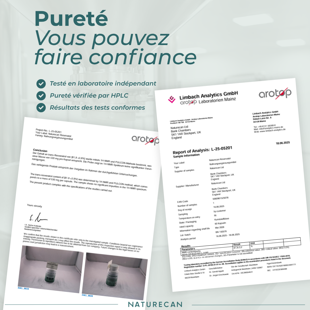 Suppléments de Resvératrol pureté