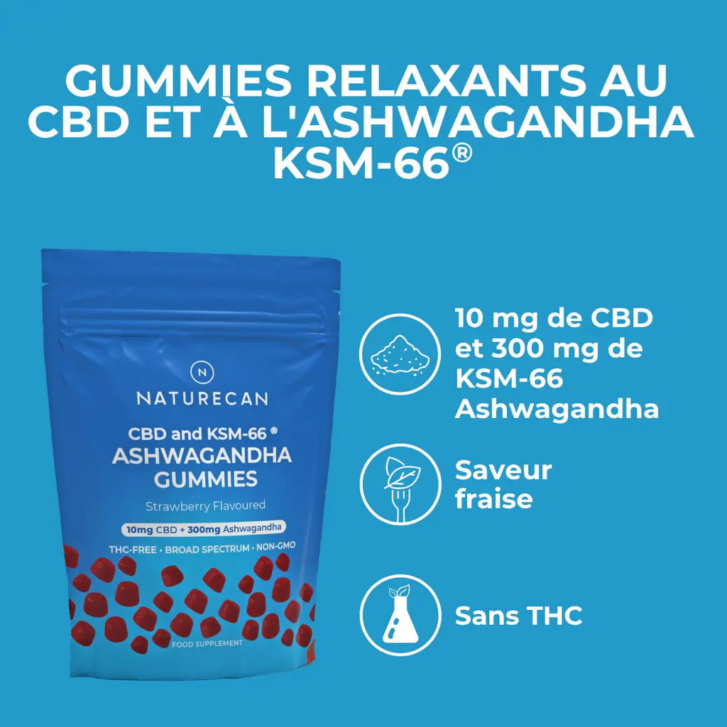 Gummies relaxants au CBD et à l'ashwagandha