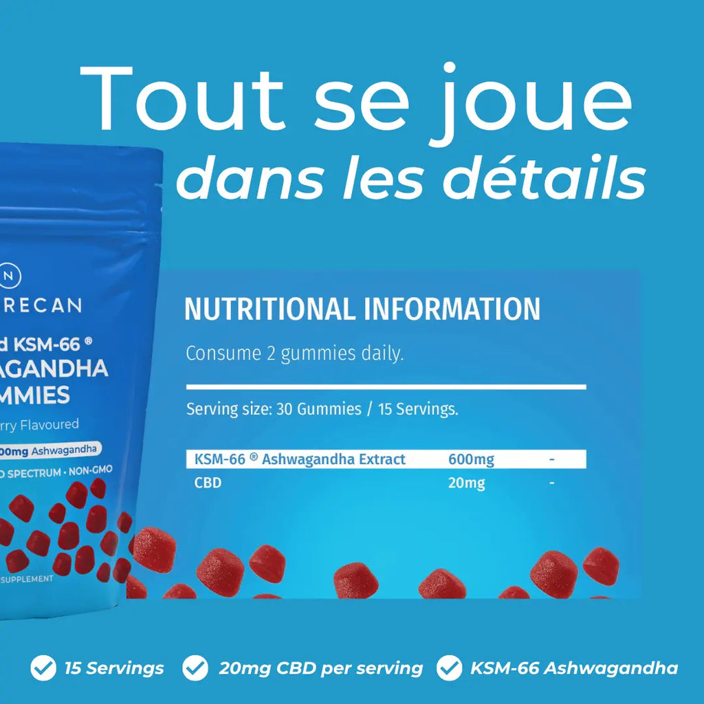 Gummies relaxants au CBD et à l'ashwagandha