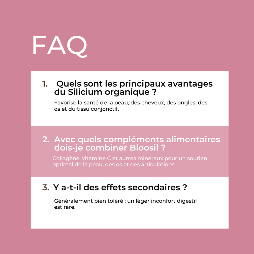 Supplément de silice FAQ