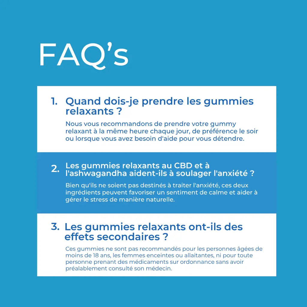 Gummies relaxants au CBD et à l'ashwagandha