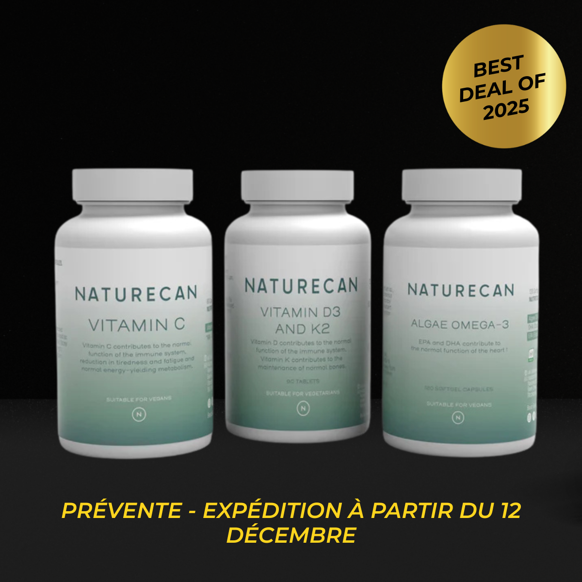 Coffret Immunité avec oméga-3, vitamine C et vitamine D3+K2