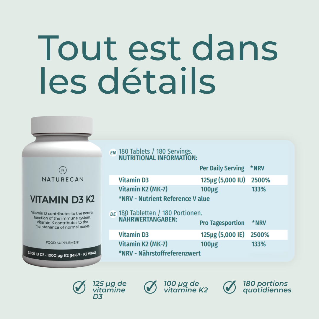 Vitamine D3 & K2 capsules