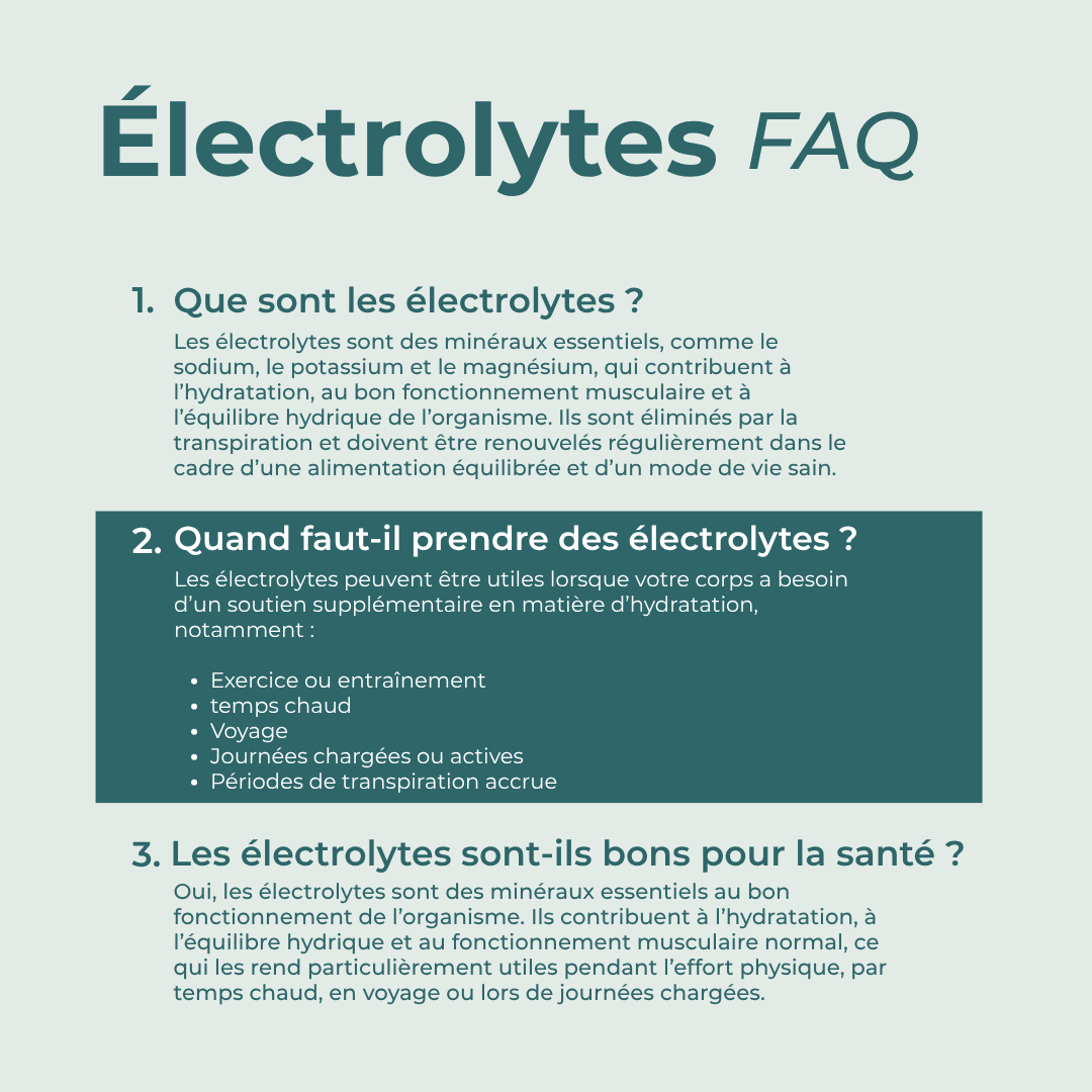 Électrolytes FAQ