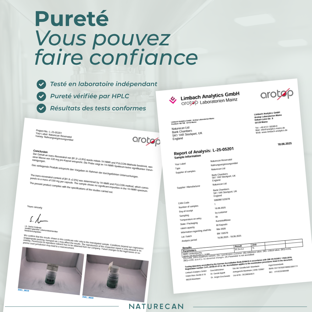 Suppléments de Resvératrol pureté