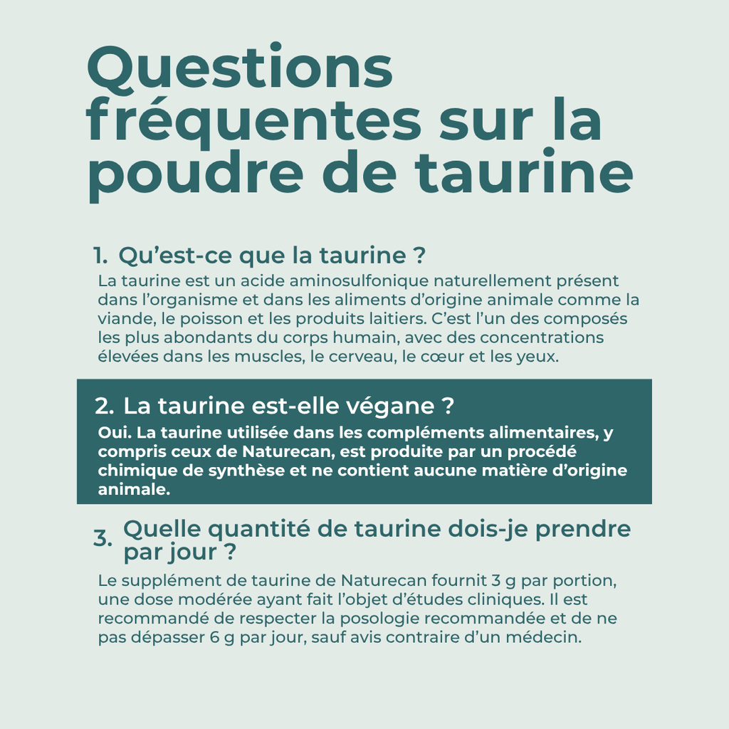 Poudre de taurine questions