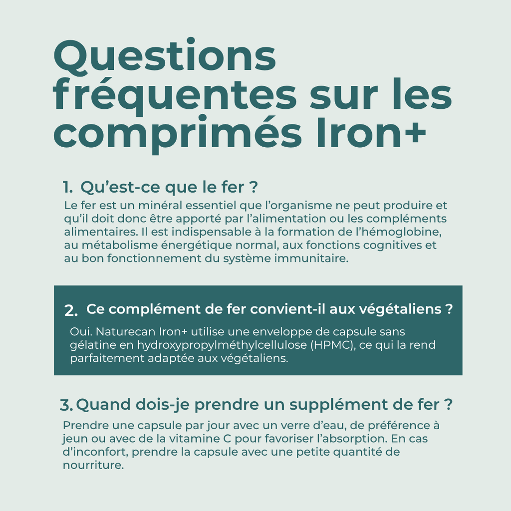 questions sur les compléments alimentaires à base de fer