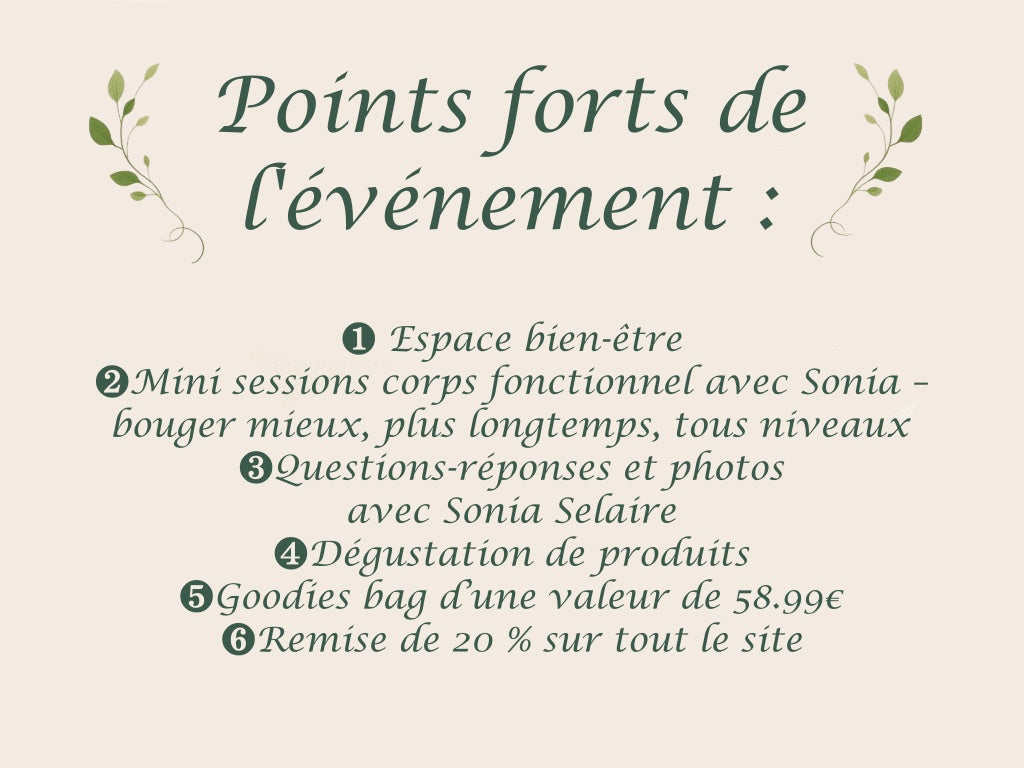 Événement bien-être avec Sonia Selaire Ticket